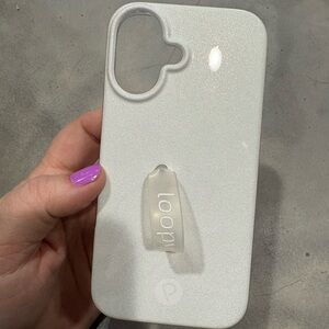 White Glitter Loopy Phone Case iPhone 16